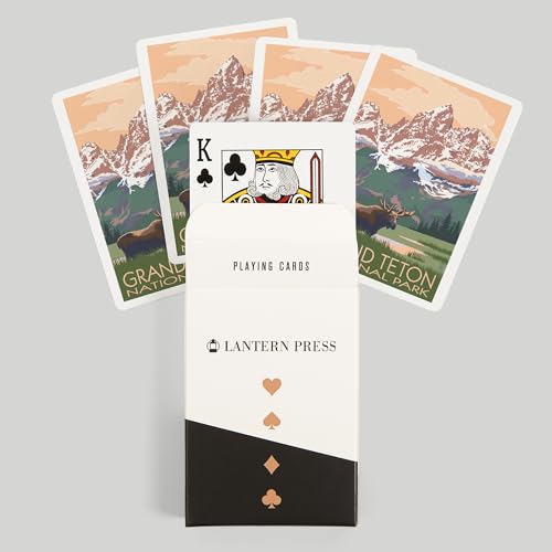 Baraja de 52 cartas Poker Lantern Press Grand Teton miniatura 6
