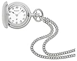 Batteriebetriebene Umhängeuhr Taschenuhr mit Quarzwerk von Regent im Metallgehäuse, verchromt. Die Uhr kommt in einer Regent Taschenuhrenbox, ideal als Geschenk