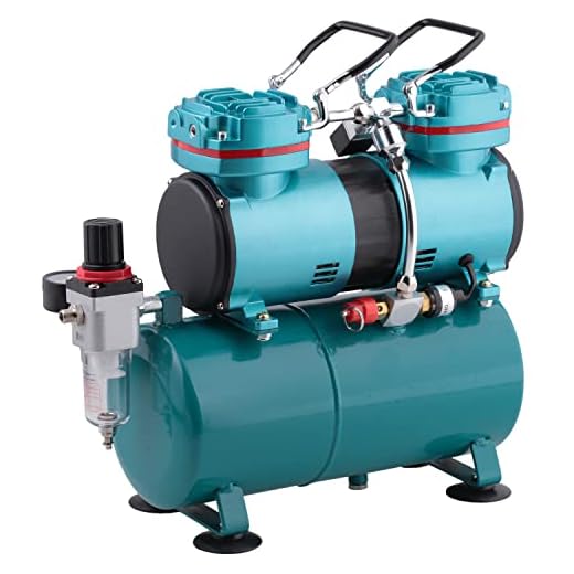 KIT AERÓGRAFIA PROFESIONAL de dos cilindros"Duo-Power II" para PISTOLA AIRBRUSH y COLORES AEROGRAFO El dispositivo profesional para cada airbrush Set AERÓGRAFO COMPRESOR