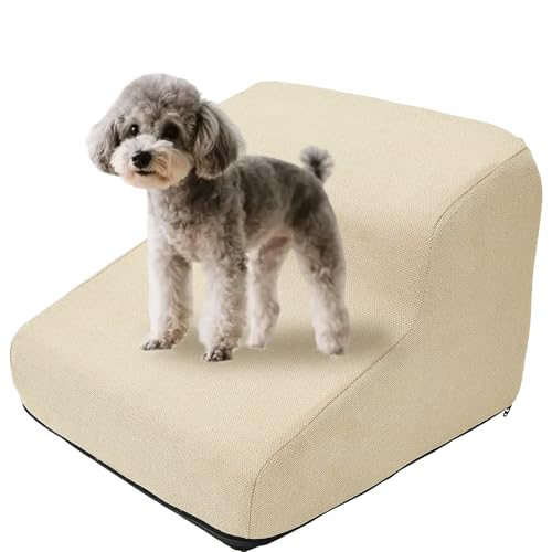 Gvauty 犬 階段 スロープ 滑り止め ドッグステップ 小型犬 2段 3段 4段 犬用ステップ なだらか ペット 階段 小さい 犬 踏み台 ドッグステップ 高さ30cm 35cm 40cm 犬 用品 ペット用品 (カーキ, 40×40×30cm, 2)