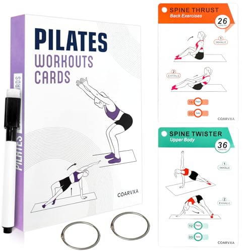 Pilates Workouts for Women-58 Exercise Cards with Pilates Mat Wor...