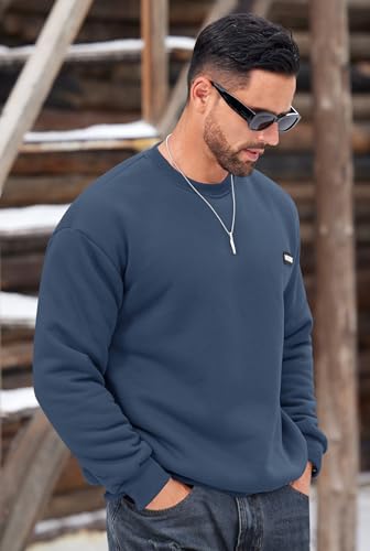 Men's Sherpa Sweatshirts Ultra-Warm Fleece Pullover Comfortable Winter Sweatshirt4