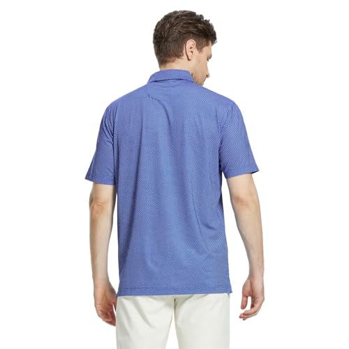 Image of M MAELREG Mens Golf Shirt Short Sleeve Dry Fit Print Moisture Wicking Performance Patterns Collared Polo Shirt