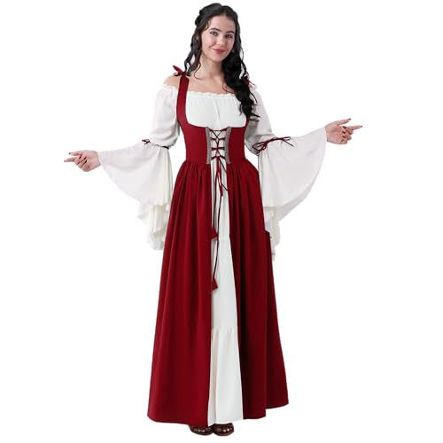 Spooktacular Creations Halloween Renaissance Costume Women, Renaissance Corset Dress, Plus Size Medieval Chemise for Cosplay