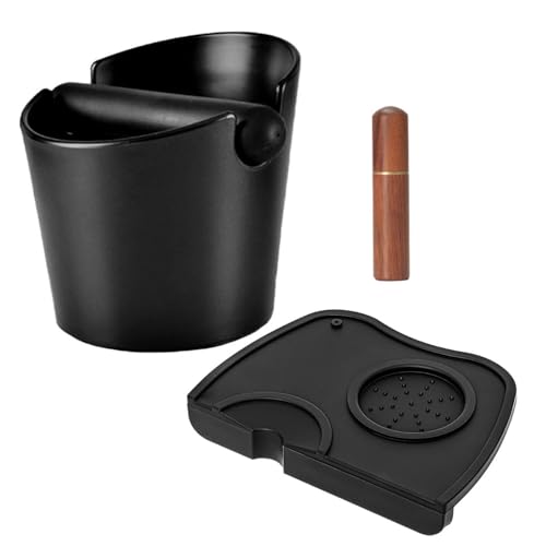 youjia Caja para Posos de Café Coffee Knock Box Cubo para Posos de Cafe con Barra de Golpe Extraíble y Base Antideslizante Agitador de Café Expreso