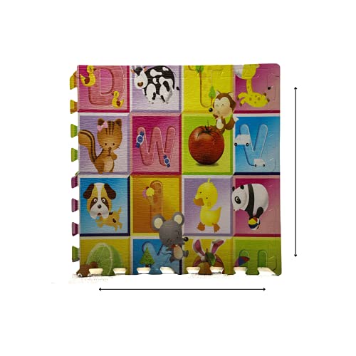 Image of VGRASSP Alphabet Puzzle Playmat Waterproof, Anti Skid, Double Sided Baby Crawling Floor Mat for Kids (24 X 24 Inch Each Tile)