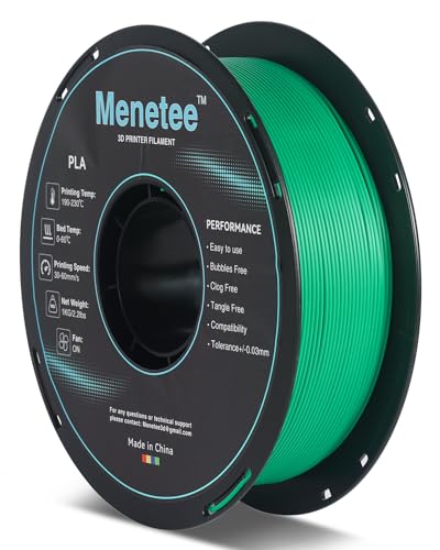 MENETEE PLA Filament 1.75mm, Green PLA 3D Printer Filament, 1.75 Green 3D...