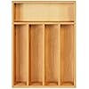 Utopia Kitchen Bamboo Silverware Organizer- 5 Compartments - Bamboo Drawer Organizer 14 x 10 x 2.36 Inches - Bamboo Hardware Organizer (Natural)