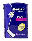 Hospeco MT48054 Maxithins Individually Wrapped Super Maxi Sanitary Napkins, 12 Packs of 24 pads, 288 Total Napkins