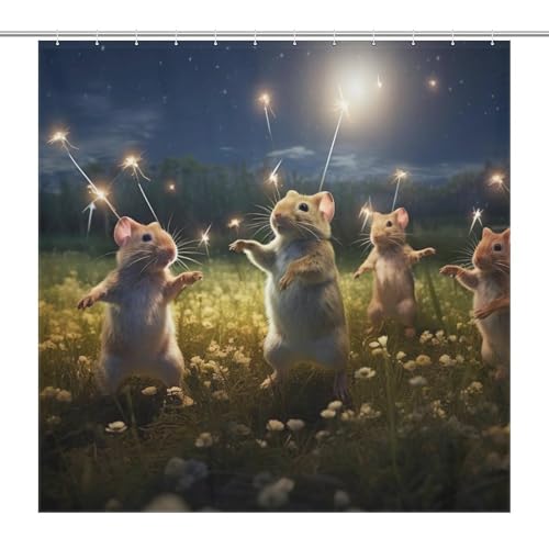 Rideau de douche souris anti éclaboussure en polyester étanche pour sol sec - 7