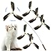Peosaard Cat Feathers Toy Refill, 6PCS 6.3 Inch Propeller Cat Toy Feathers Replacement, Interactive Cat Wand Toy Refill for Cats, Kittens, Cat Toy Feathers Replacement
