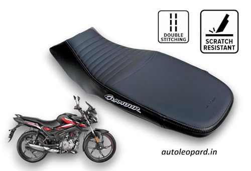 Image of Hero Glamour 'X'125 Bike SEAT Cover,PU Leather, Black Colour,Water Proof,Rope and Elastic provided for Quick and Easy Installation.with 6 mm Rubber Foam