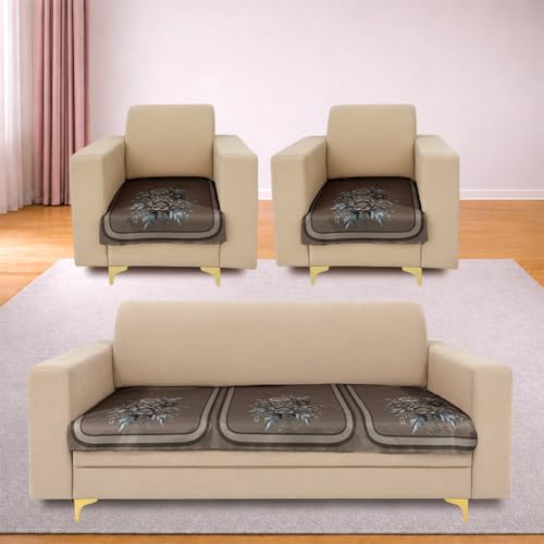 Image of Homerz Premium Waterproof Jasmine Joe Sofa Seat Cover - Floral Printed Sofa Protector | Non-Slip, Washable & Durable Sofa Protector (Mouse, 5 (3+1+1) Seater)