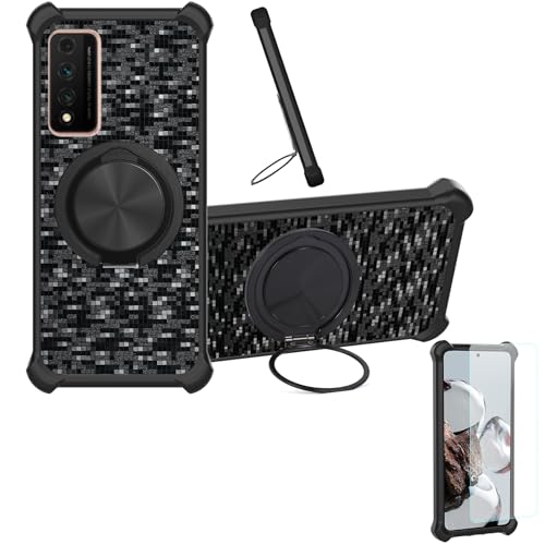 �Ή� Nzone S7 Pro 5g �P�[�X Phone Case [1�� 9H+�d�x���� �K���X�t�B����][360°��]���X�^���h�A�}�O�l�b�g��]CX-11-HEI