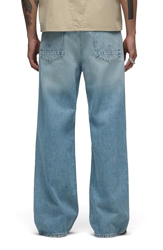 Image of Hudson Men's Luca Loose Fit Wide Leg Denim Pant