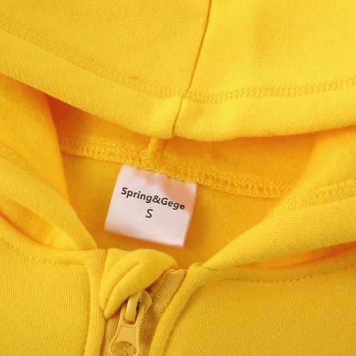 Image of Spring&Gege Youth Solid Fleece Hoodies Soft Full Zip Hooded Sweatshirts for Children (3-12 Years)