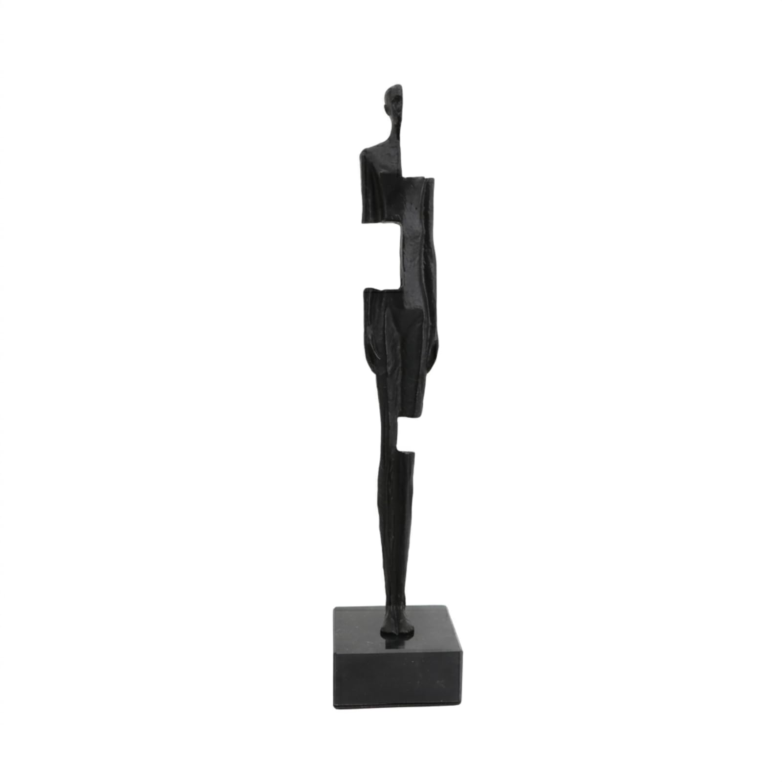 Escultura Humana Decoración Estatua Figura Ornamento de Aleación Negra de Estilo Moderno con Pedestal Robusto Adecuada para Sala Comedor Recibidor Consola Escritorio
