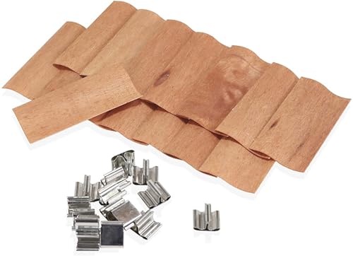 10 piezas de mechas de madera para velas con soporte miniatura 3