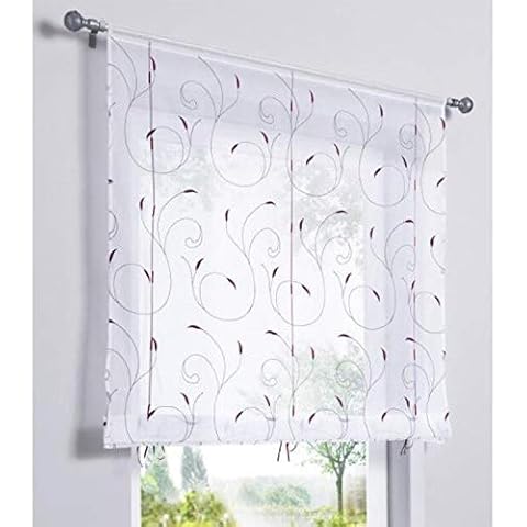 SIMPVALE Cortina Romana Bordado Ajustable Púrpura Cover