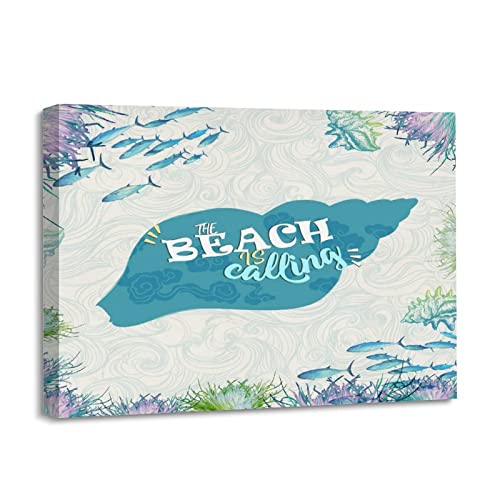 Impression sur toile encadrée décoration murale contemporaine salon The Beach Is Calling