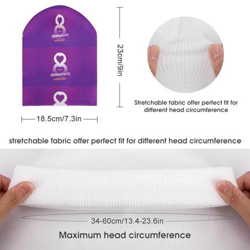 International Women's Day 2023 Kids Beanie Hat for for Girls Boys Children Cap Winter Knitted Chemo Cancer Headwear Accessories Gifts Decoration Black2