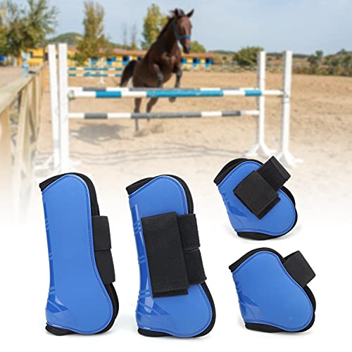 1 Peça Com 4 Conjuntos de Botas de Tendão de Cavalo – Bota de Fetlock Frontal Aberta Em PU Com Alças