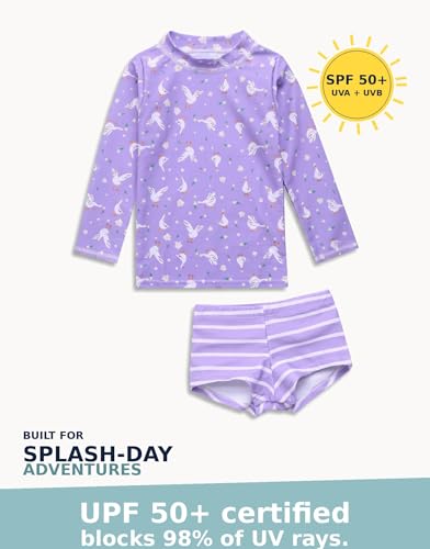 Image of VAENAIT BABY Girls Rash Guard Swimsuit UPF 50+ Long Sleeve Toddler Bathing Suit Ribbon Stawberry Floral Fruit for 2~8Years