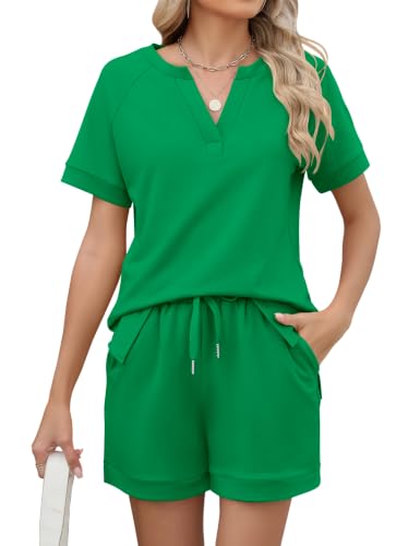 Image of LOMON Womens Two Piece Sets Summer Lounge Sets Sweatsuit Shorts Set Casual Matching Sets