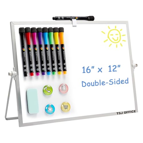 Image of TSJ OFFICE Small White Board - 12 X 16 Inches Silver Framed Dry Erase Board