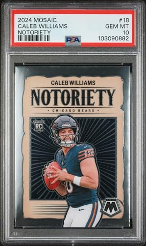 Graded 2024 Panini Mosaic Caleb Williams #18 Notoriety Rookie RC Football Card PSA 10 Gem Mint