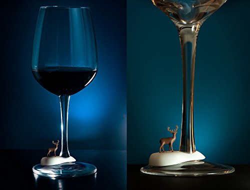 Qualy Set per calici da vino a forma di sei diversi animali, in plastica di alta qualità, multicolore, dimensioni: 3,2 cm x 4,3 cm x 3,1 cm, QL10191-MX - Image 4