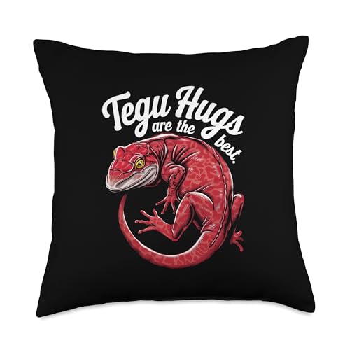 Red Tegu Lover Reptile Throw Pillow