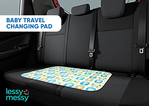 Lessy Messy Diaper Changing Mat Portable Changing Pad-The Only Baby Changing Mat That Is Washer/Drier Safe Waterproof Diaper Changing Pad Travel Extra Large (Animal Print) #TOP5
