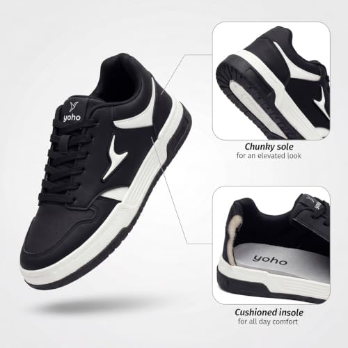 Image of YOHO Men's Sneakers Flo | Stylish & Comfortable | Low Top, Lace Up Casual Shoes for Man /Gents