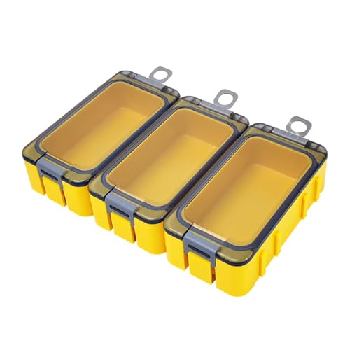 QINGFAN Set de 3 Cajas Organizadoras para Equipo de Pesca Impermeables Portátiles Amarillo miniatura 3