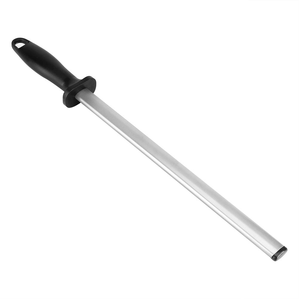 Rifle de afilar diamante grano 30 cm, afilador de cuchillos de acero de 600 granos afilador de cuchillos diamante palo afilador con mango para cocina y caza