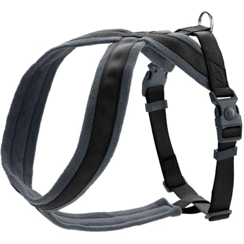HUNTER Hundegeschirr LONDON COMFORT, atmungsaktives 3D-Mesh, 2-fach verstellbar, Sicherheitsverschluss, reißfest, leicht & pflegeleicht, Farbe: Schwarz, Größe: XS-S