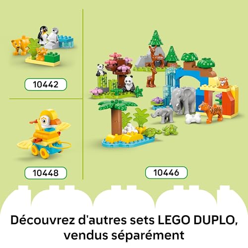 LEGO Duplo Ma Ville Dinosaures sur Roues 3-en-1 Jeu Éducatif pour Fille ou garçon 3 Ans - Diplodocus, T-Rex, tricératops & stégosaure ou pt�éranodon & Parasaurolophus - Figurines de Dinosaures 10451