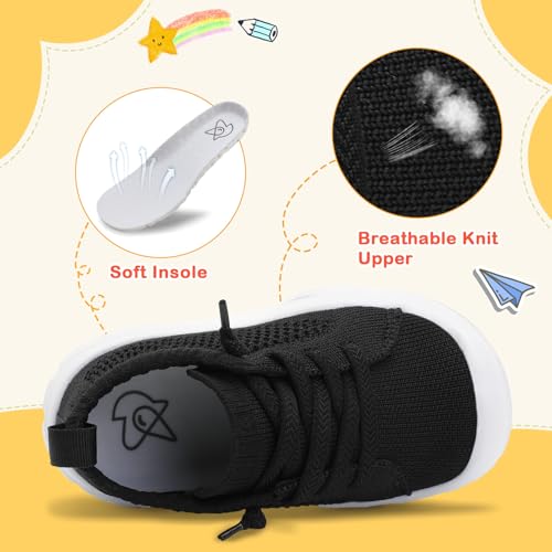 Image of LeIsfIt Toddler Shoes Boys Girls Wide Toe Box Breathable Slip-On Sneakers Kids Lightweight Barefoot Feel Shoes for Everyday Play
