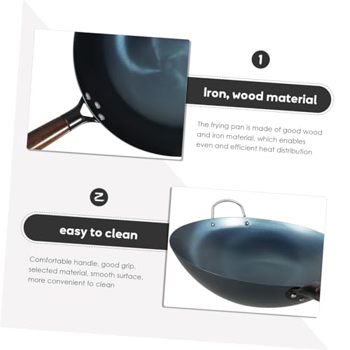 Wok tradicional de hierro para cocina de gas miniatura 4