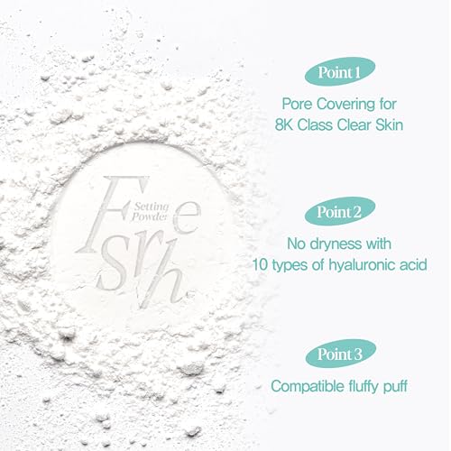 Image of Espoir Fresh Setting Powder | Vegan Translucent Finish Powder with Hyaluronic Acid, Long-lasting & Poreless Makeup, Lightweight Layering, On-the-Go Design with Microfiber Puff, Cruelty-free, 0.31 oz