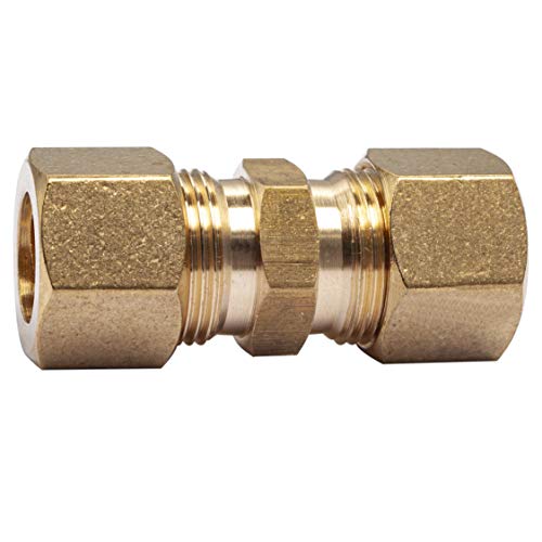 LTWFITTING 7/16 OD Compression Union,Brass Compression Fitting(Pack of 5)