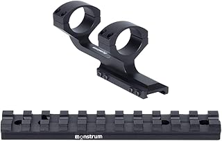 Monstrum Picatinny Rail Mount for Ruger 10/22 | Slim Profile Offset Scope Mount | 1 inch diameter | Bundle - Monstrum