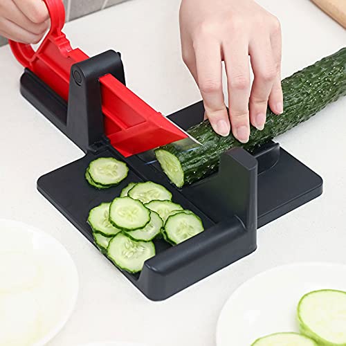 Mandolina multifuncional para cortar verduras roja miniatura 7
