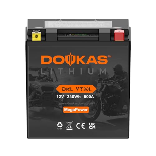 Image of DKL VT30L 20Ah Lithium Battery for Harley YTX30L, 65989-97A,Heavy Duty- Double Capacity vs Other (10Ah), High Capacity, Direct Fit for Touring, Electra Glide, Road Glide, Ultra Limited, Fat Boy