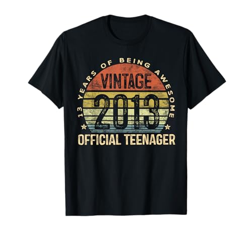 Vintage 2013 Official Teenager 13-Year-Old 13th Birthday T-Shirt