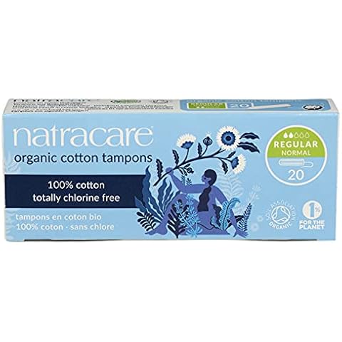 Natracare Non-Applicator 100% Organic Cotton Tampons, Regular, Totally Chlorine Free, Biodegradable and Compostable (1 Pack, 20 Tampons Total)… Cover