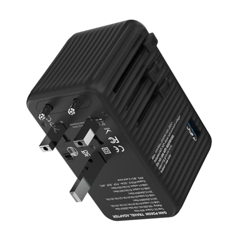Image of Anchor by Panasonic 65W International Travel Adapter, Universal Travel Adapter All in One for EU, UK, US and AU with 1 USB and 3 Type C Ports, 65W Travel Accessories with GaN Fast Charging