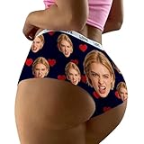 Ropa interior de San Valentín con estampado de corazones y encaje, cómodas, suaves y elásticas, marine, S