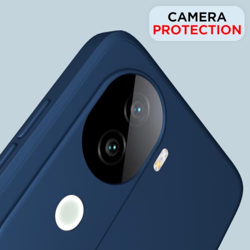 Image of Outlouders Back Cover for Vivo V40e / iQOO Z9s 5G | Camera Protection | Durable Soft Matte Silicone Bumper Case (Blue)